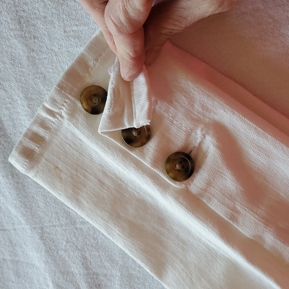 Loft Made and Loved Slim Pockets Skinny Button Seams White Sz. 24/00 - Picture 9 of 16